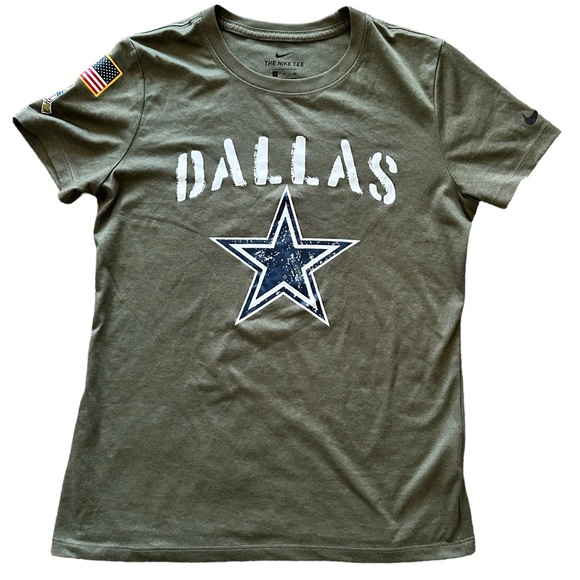 Nike Tops - NFL Dallas Cowboys Football Salute To Service Army Green Small Nike Dry Fit Tee